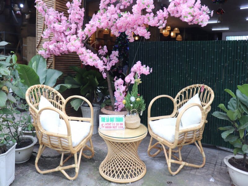 Bộ Bàn Ghế Mây Uống Trà - BBGMUT014